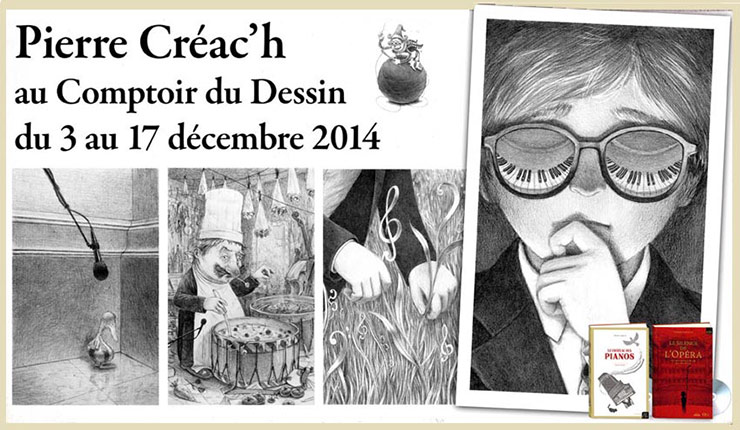 expo Pierre Crea'ch au Comptoir Du Dessin, decembre 2014